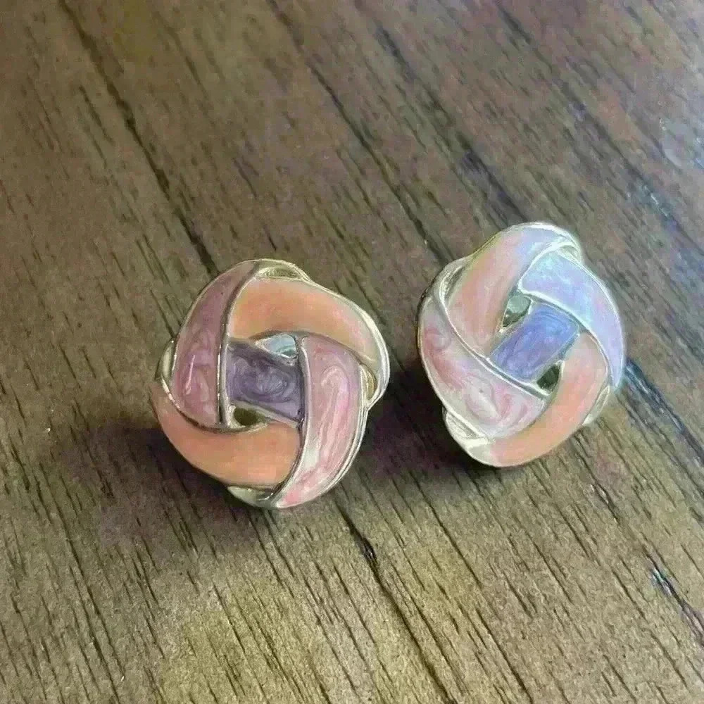 Vintage 80’s enamel earring studs with backs. - Picture 1 of 2